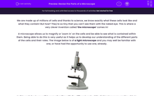 'Revise the Parts of a Microscope' worksheet