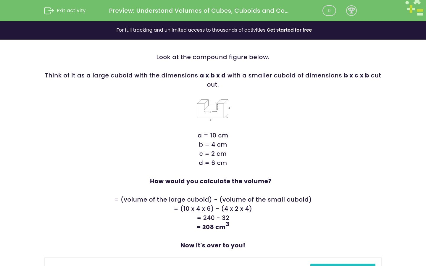 Understand Volumes of Cubes, Cuboids and Compound Figures Worksheet ...