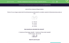 'Understand Volumes of Cubes, Cuboids and Compound Figures' worksheet