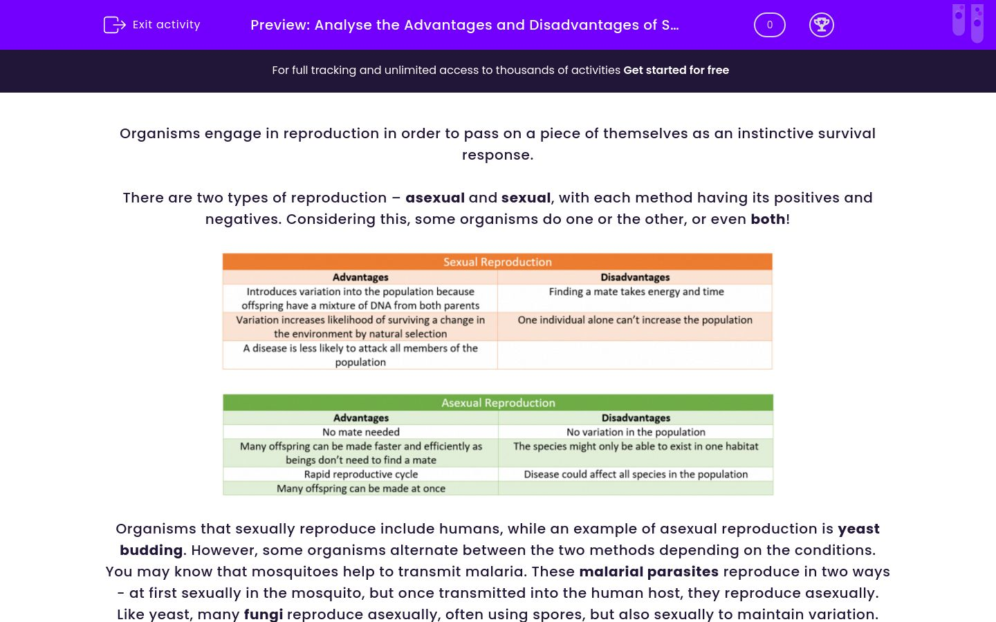 Analyse The Advantages And Disadvantages Of Sexual And Asexual