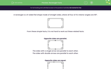 'Rectangle Facts' worksheet