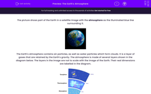 'The Earth's Atmosphere' worksheet