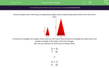 'Identify Similar Shapes and Find Missing Lengths' worksheet