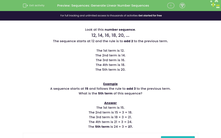 'Sequences: Generate Linear Number Sequences' worksheet