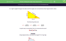 'Finding the Angle Using Trigonometry' worksheet