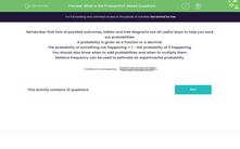 'What is the Probability? Mixed Questions' worksheet