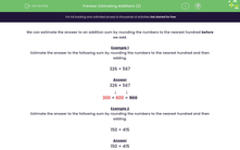 'Estimate Additions by Rounding to the Nearest 100' worksheet