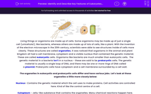 'Identify and Describe Key Features of Eukaryotes and Prokaryotes' worksheet