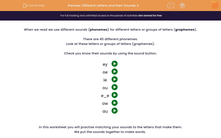 'Different Letters and their Sounds 3' worksheet