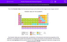 'Understand Physical and Chemical Properties of Elements in the Periodic Table' worksheet
