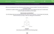 'Draw Plans and Elevations of 3D Shapes' worksheet