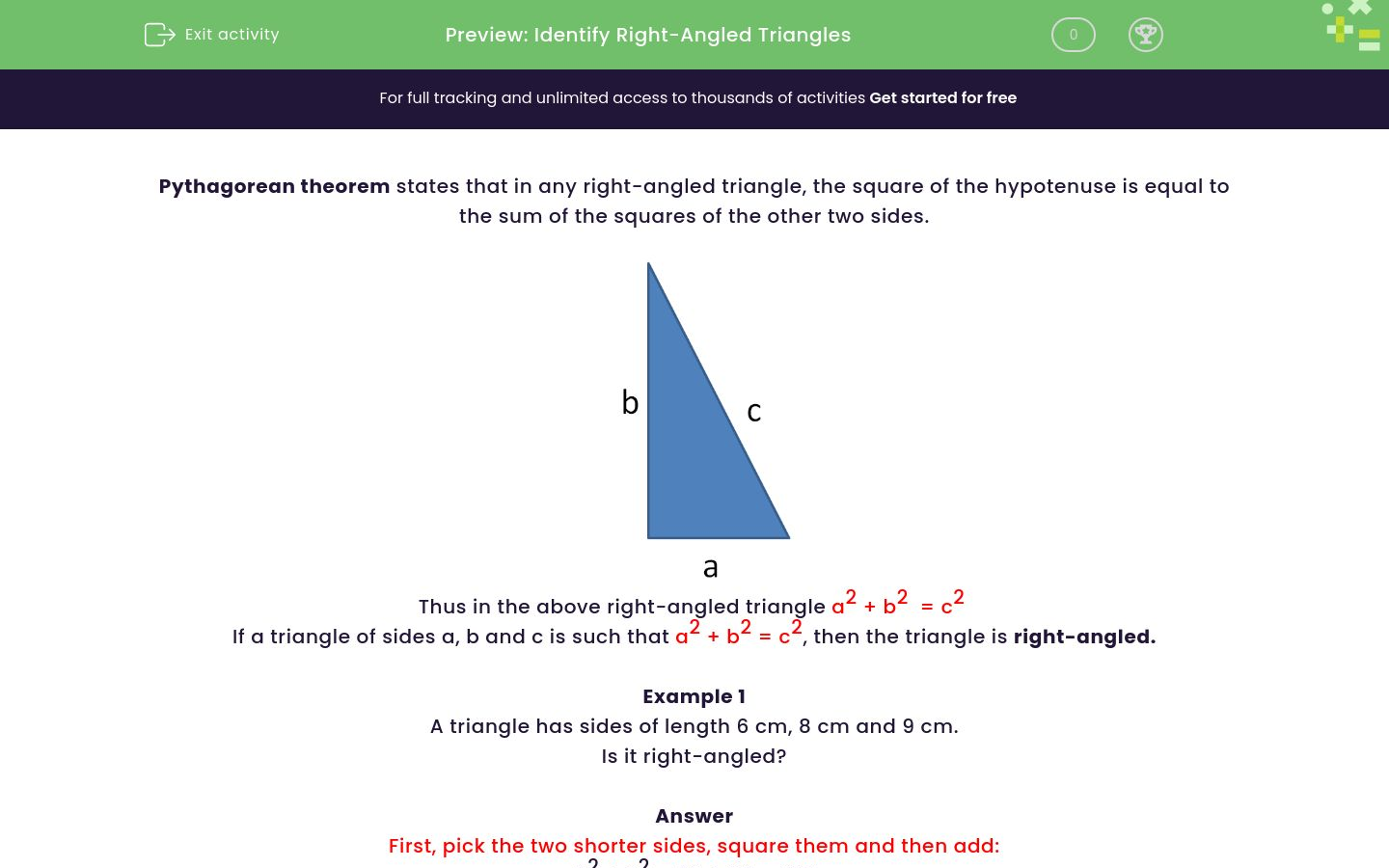 Identify Right-Angled Triangles Worksheet - EdPlace