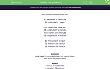 'Solve Time Problems' worksheet