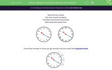 'Telling the Time: Roman Numeral Clock Faces (3)' worksheet