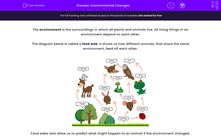 'Understand the Impact of Environmental Changes' worksheet