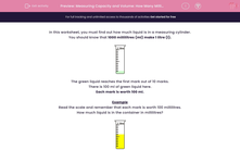 'Measuring Capacity and Volume: How Many Millilitres?' worksheet