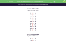 'Recall Multiplication Facts from the 2, 5 and 10 Times Tables' worksheet