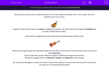 'Investigate How To Change the Sound of Musical Instruments' worksheet