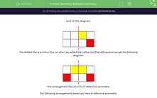 'Geometry: Reflective Symmetry' worksheet