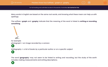 'Know Your Suffixes: -graph or -graphy' worksheet