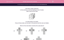 'Spot the 3D Cube Net' worksheet