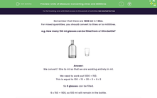 'Units of Measure: Converting Litres and Millilitres' worksheet