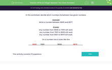 'Write an Integer Between Two Given Numbers' worksheet