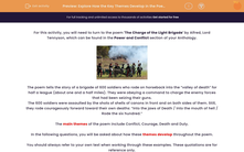 'Explore How the Key Themes Develop in the Poem 'The Charge of the Light Brigade' by Alfred Lord Tennyson' worksheet