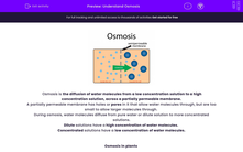 'Understand Osmosis ' worksheet