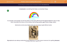 'Learn Tricks For Spelling Difficult Words' worksheet