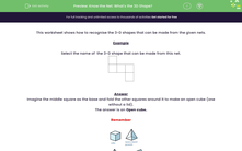'Know the Net: What's  the 3D Shape?' worksheet