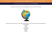 'Spell Common Geographical Terms ' worksheet