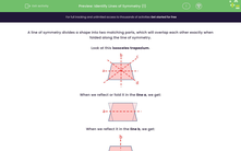 'Recognise Lines of Symmetry ' worksheet