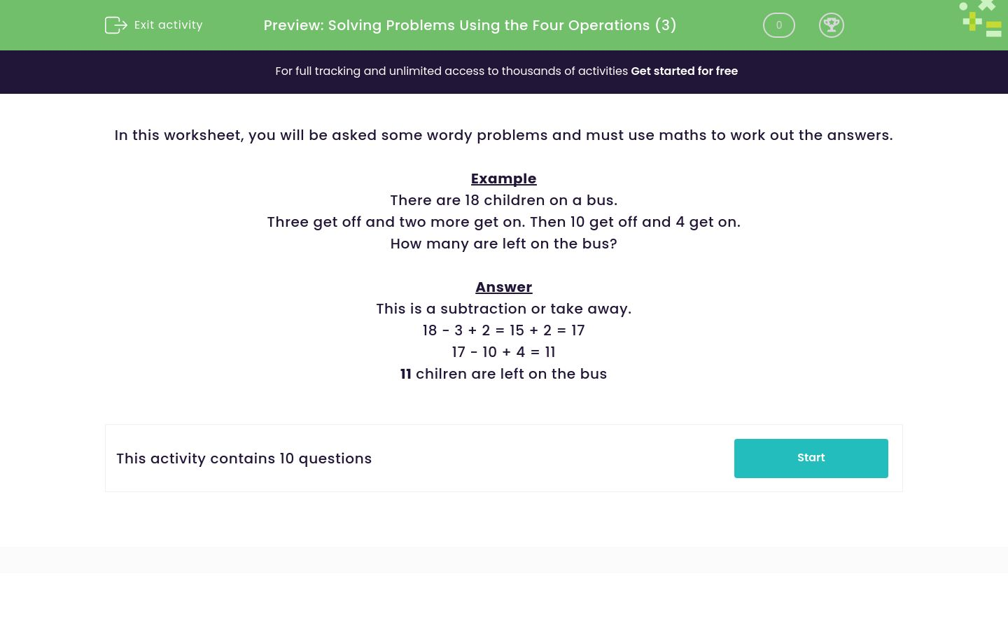 Use the Four Operations to Solve Word Problems Worksheet - EdPlace