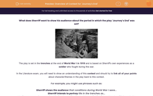 'Overview of Context for 'Journey's End'' worksheet