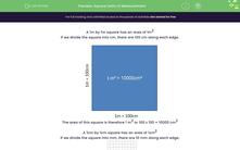 'Convert Square Units of Measurement' worksheet