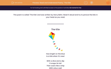 'Read and Understand Poetry: 'The Kite'' worksheet