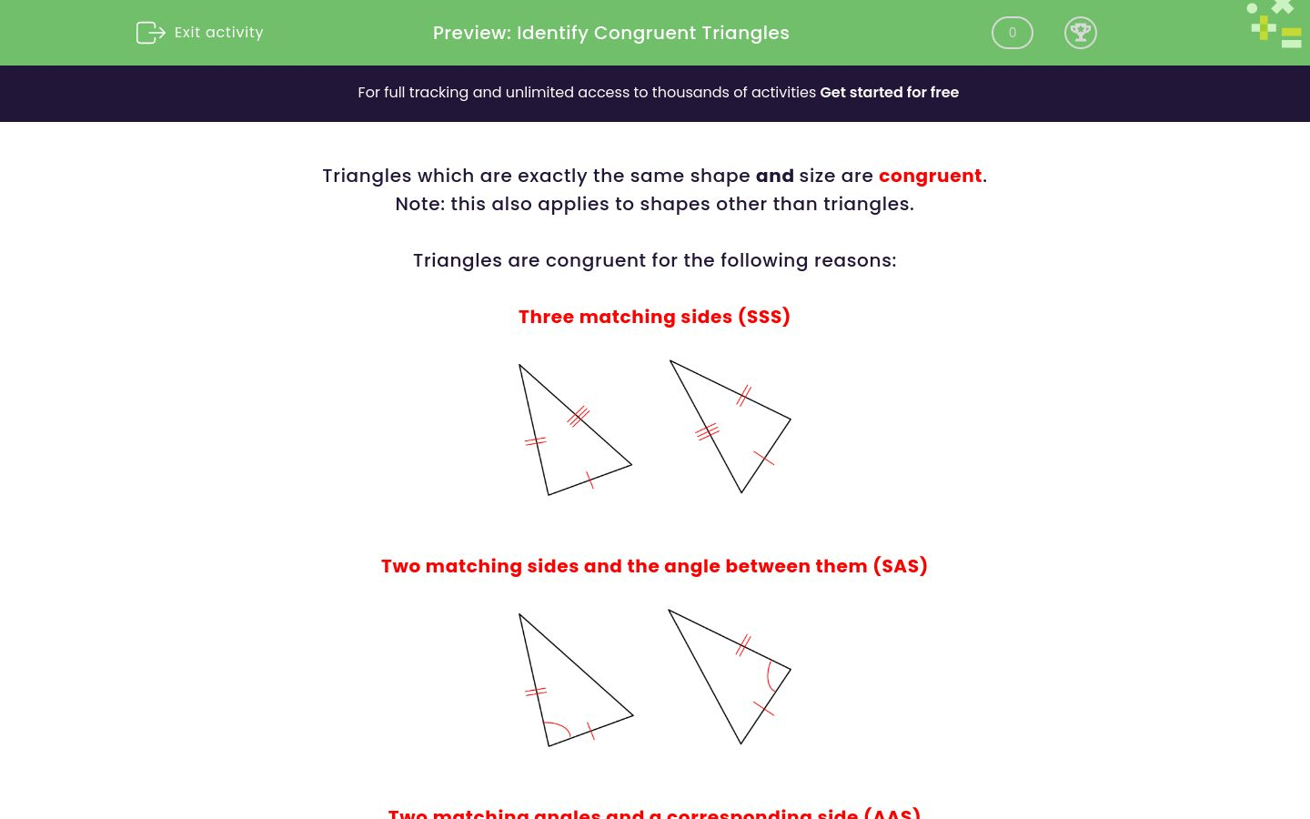 Identify Congruent Triangles Worksheet - EdPlace