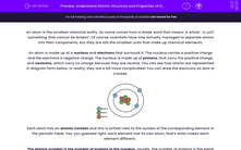'Understand Atomic Structure and Properties of Elements' worksheet