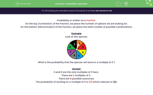'Calculate Probability Using Spinners' worksheet