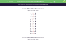 'Know Division Facts for the 3 Times Table' worksheet