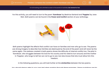 'Compare the Content in Both 'Kamikaze' and 'Poppies'' worksheet