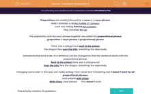 'Investigate Prepositions and Prepositional Phrases' worksheet