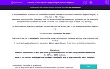 'GCSE Chemistry Paper 1 Higher Practice Paper in the Style of AQA Trilogy' worksheet