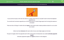 'Identify Vertically Opposite Angles' worksheet
