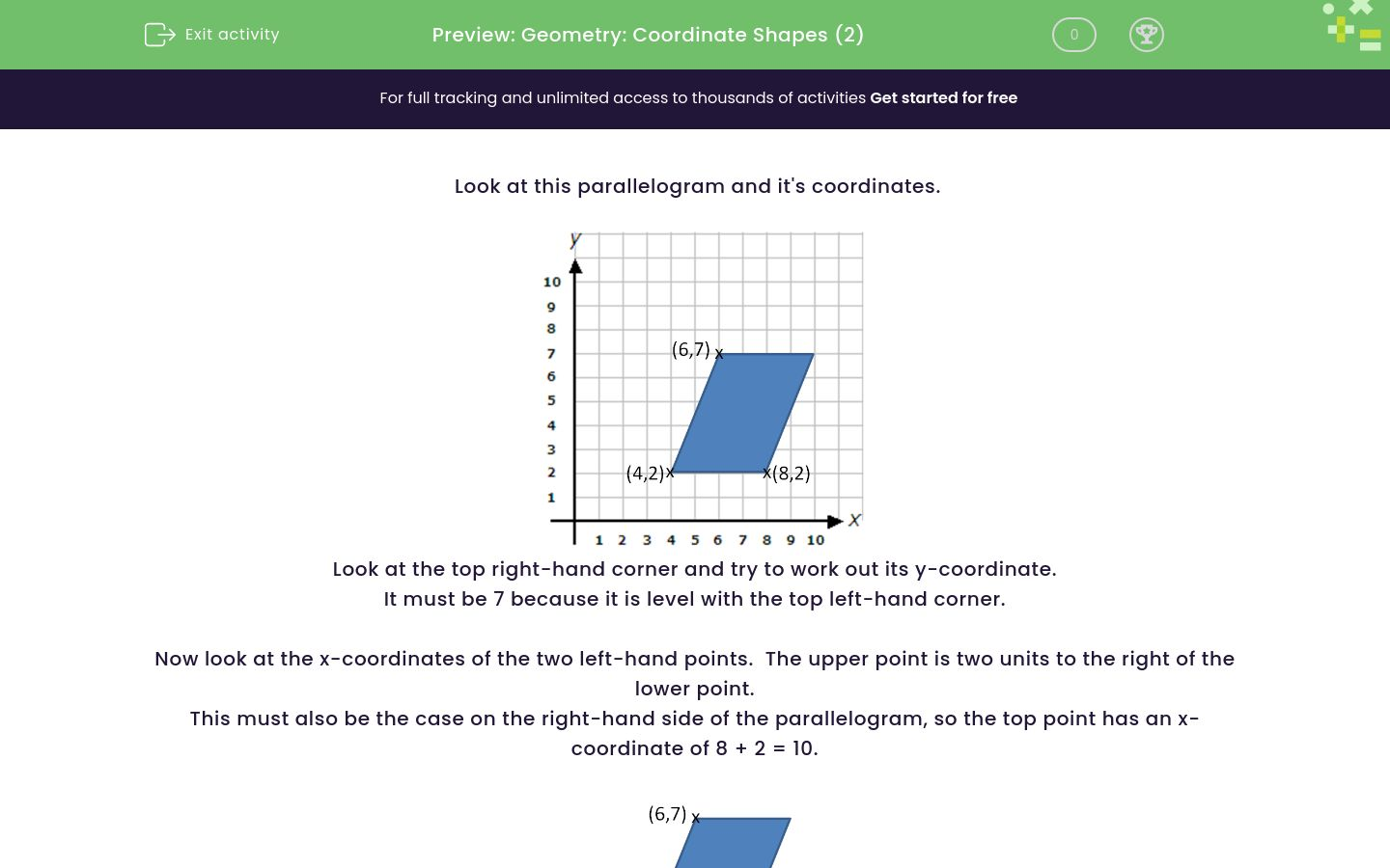 Work Out Missing Coordinates of Shapes Worksheet EdPlace