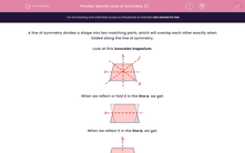 'Identify Lines of Symmetry (1)' worksheet