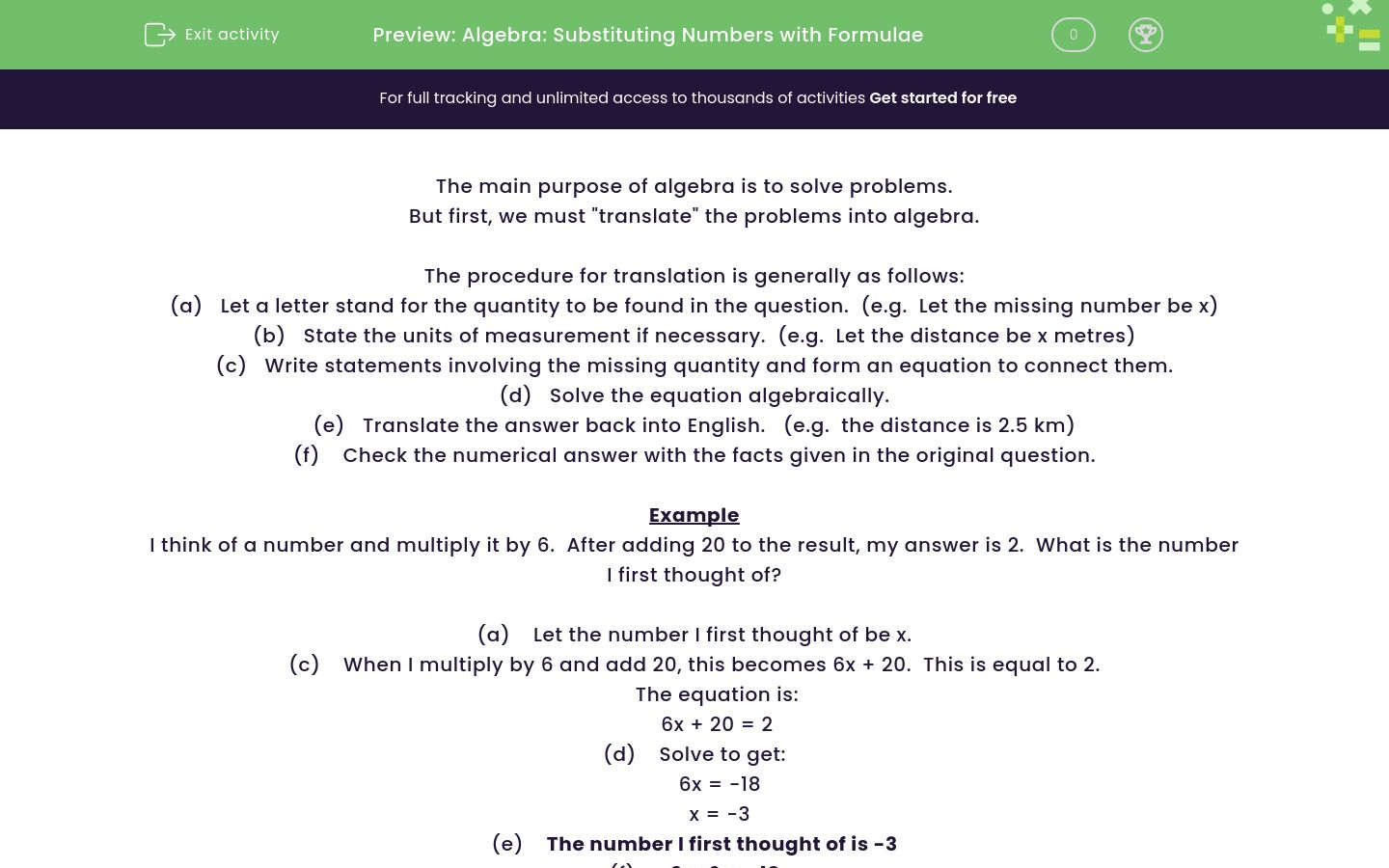 Create and Solve Equations for Word Problems Worksheet - EdPlace