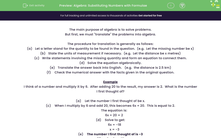 'Create and Solve Equations for Word Problems' worksheet