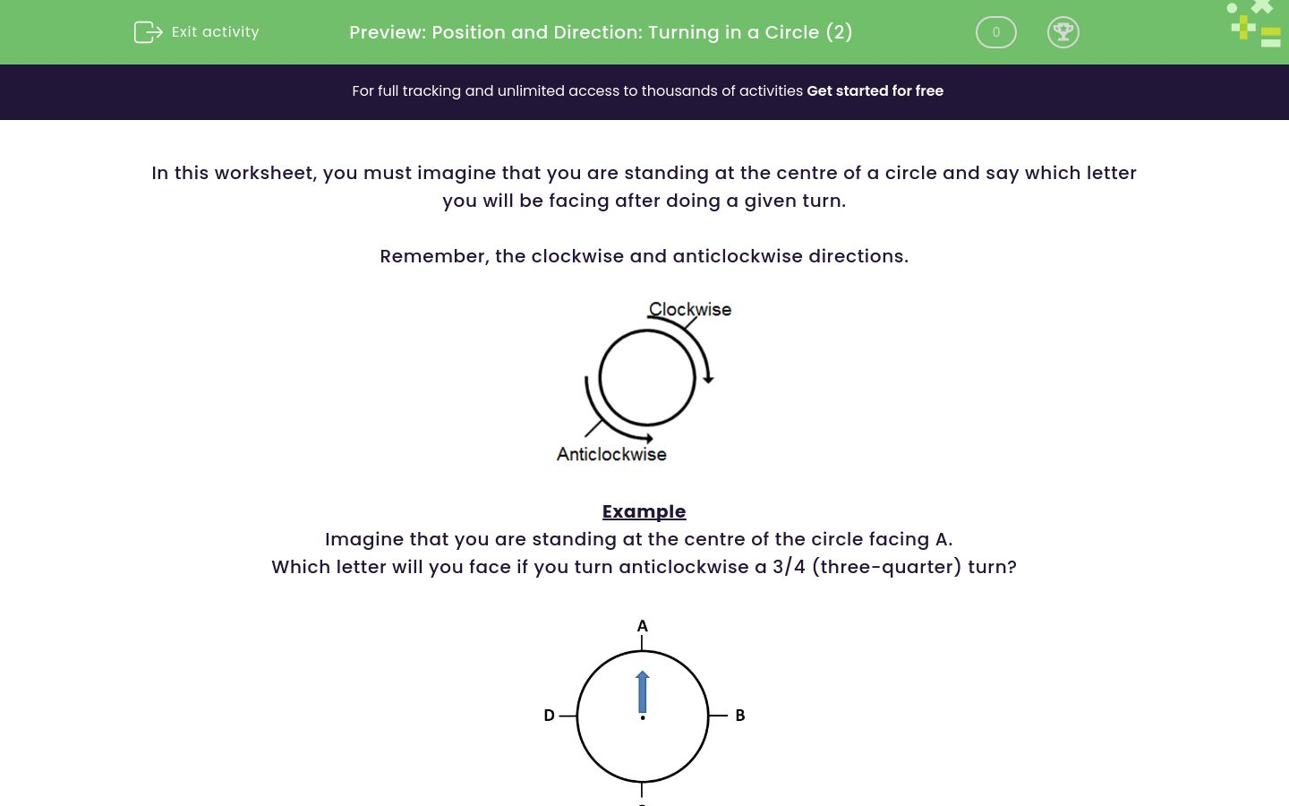 Make Turns In Both Clockwise And Anticlockwise Directions Worksheet ...